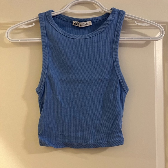 3 Zara Basic Ribbed Tanks! (blue, green, and pink) 💙💚🩷 - Picture 6 of 10